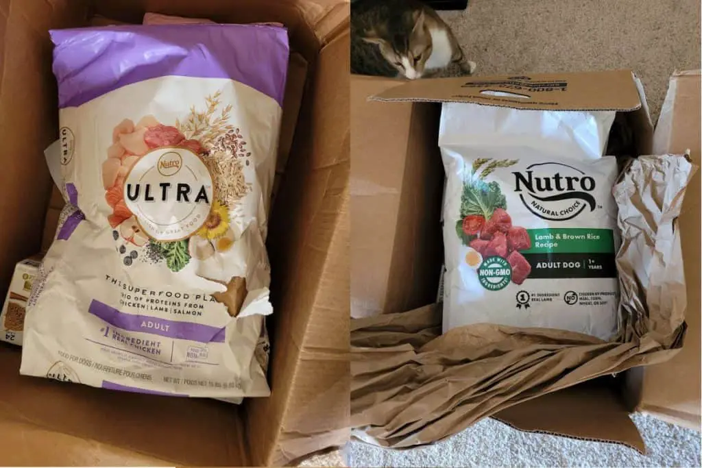 two different types of Nutro dog food
